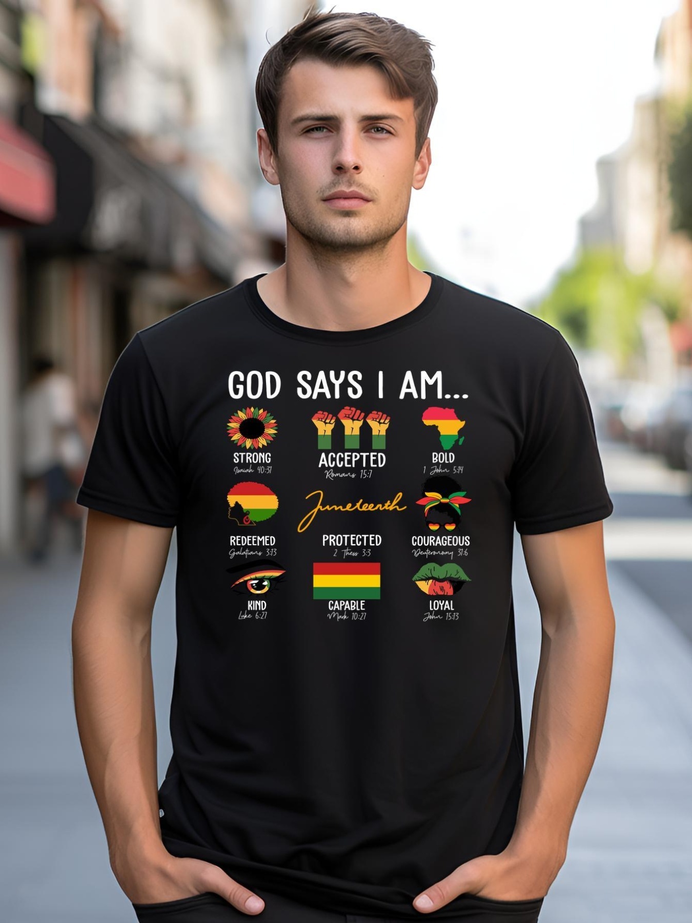 Unisex God Says I Am Celebrating Black Freedom 1865 Juneteenth shirt  Graphic Tee