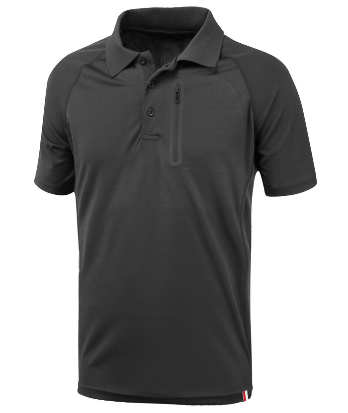 Men's Dri-fit Solid Color Zip Up Pocket Polo Shirt