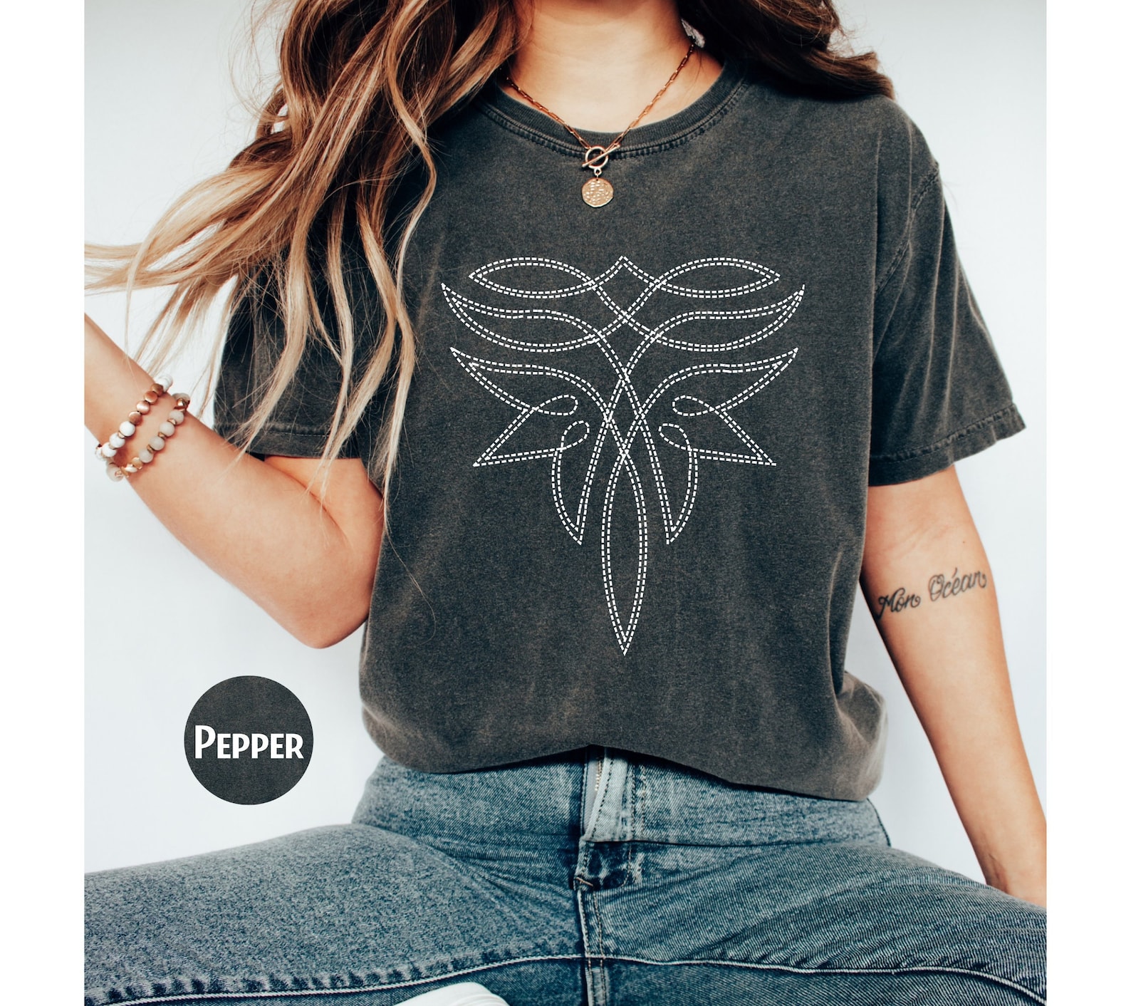 Unisex Boot Stitch 100% Cotton Graphic Tee