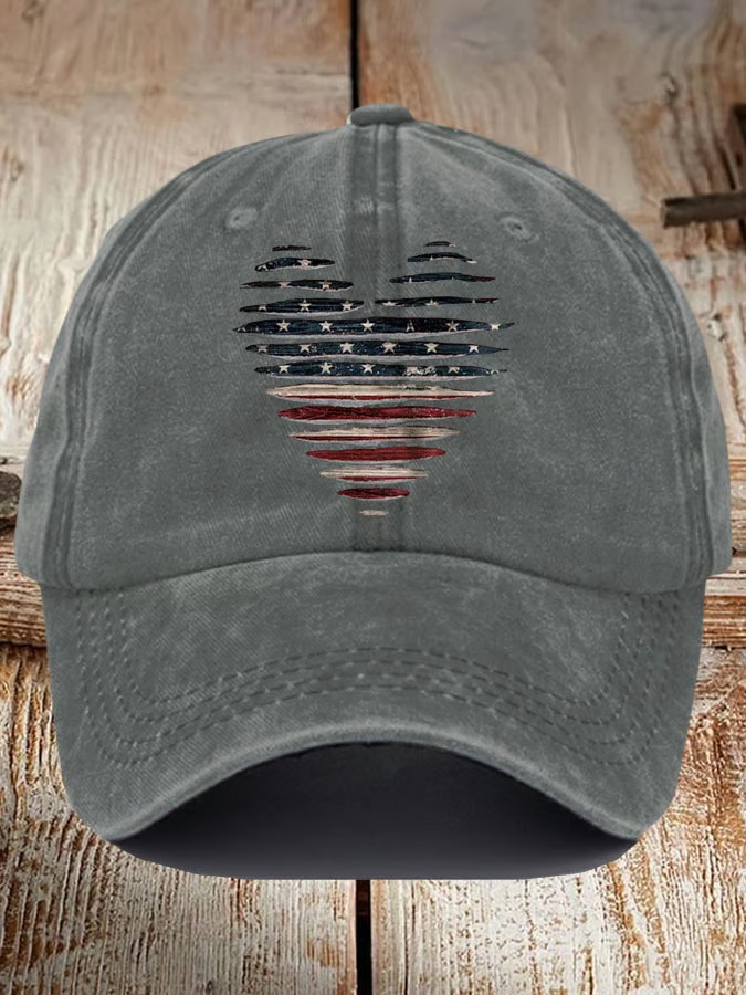 Unisex Love Falg Printed 4th Of July Baseball Cap