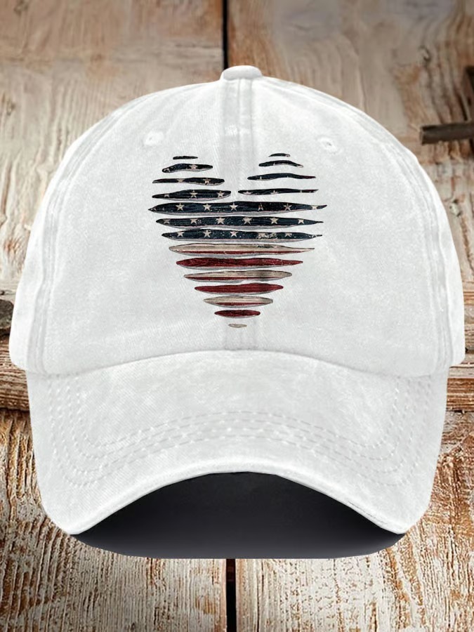 Unisex Love Falg Printed 4th Of July Baseball Cap