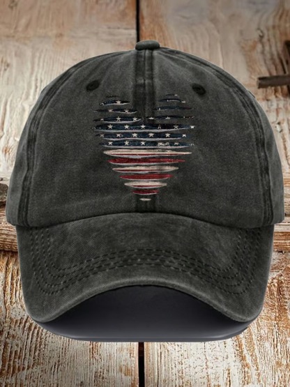 Unisex Love Falg Printed 4th Of July Baseball Cap