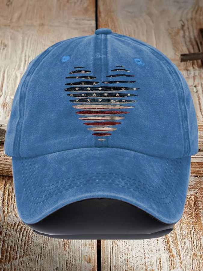 Unisex Love Falg Printed 4th Of July Baseball Cap
