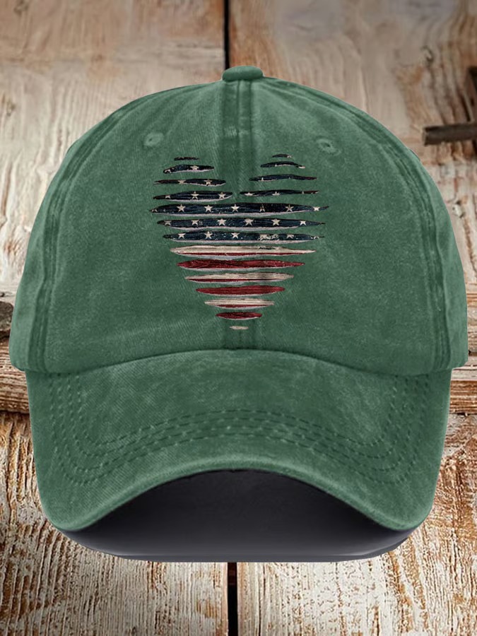 Unisex Love Falg Printed 4th Of July Baseball Cap