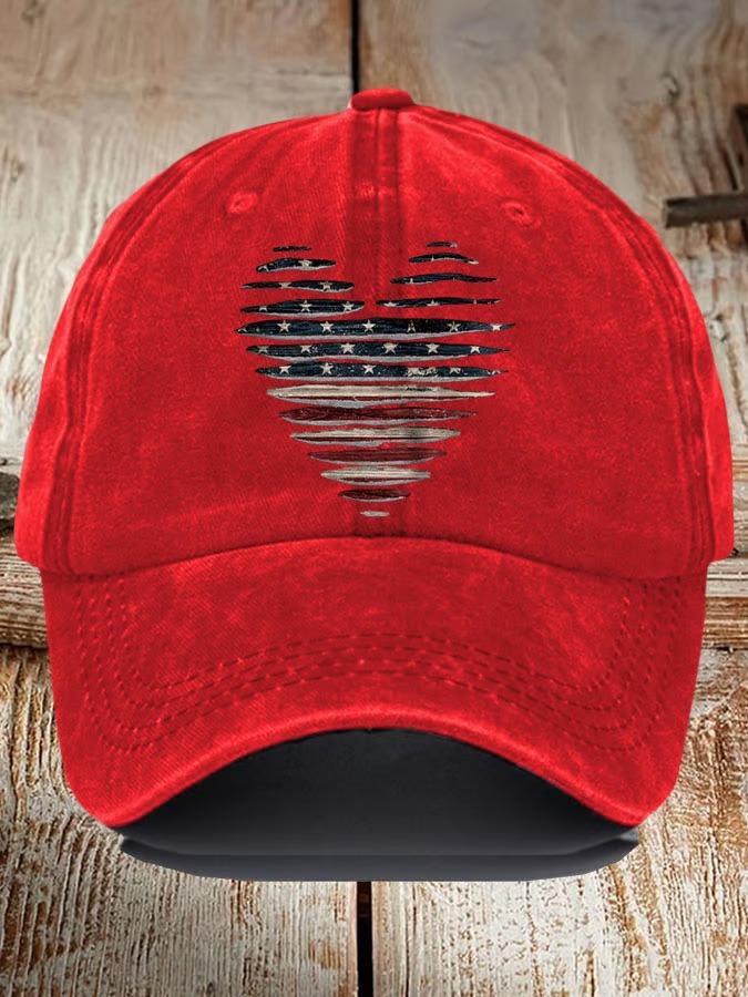 Unisex Love Falg Printed 4th Of July Baseball Cap | Pod4team