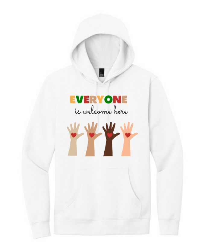 Unisex Everyone Is Welcome Here Graphic Hoodie | Pod4team