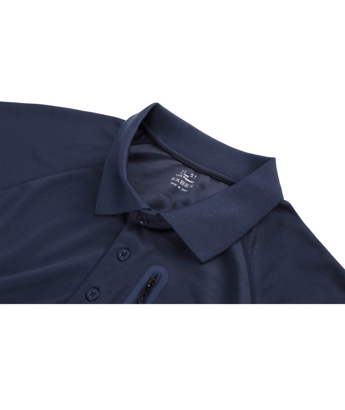 Men's Dri-fit Solid Color Zip Up Pocket Polo Shirt