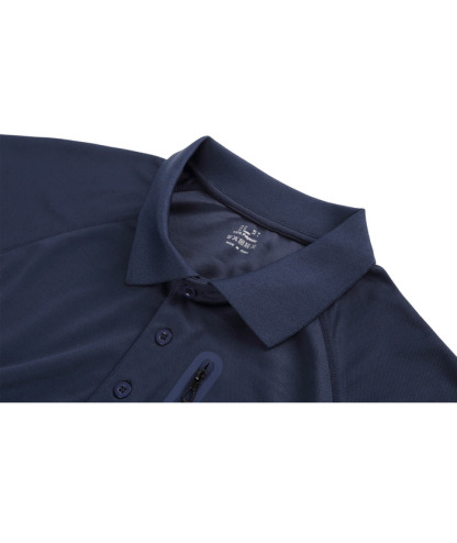 Men's Dri-fit Solid Color Zip Up Pocket Polo Shirt