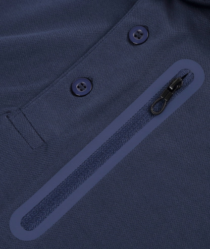 Men's Dri-fit Solid Color Zip Up Pocket Polo Shirt