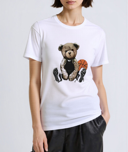 Unisex Teddy Bear Printed 100% Cotton Graphic Tee
