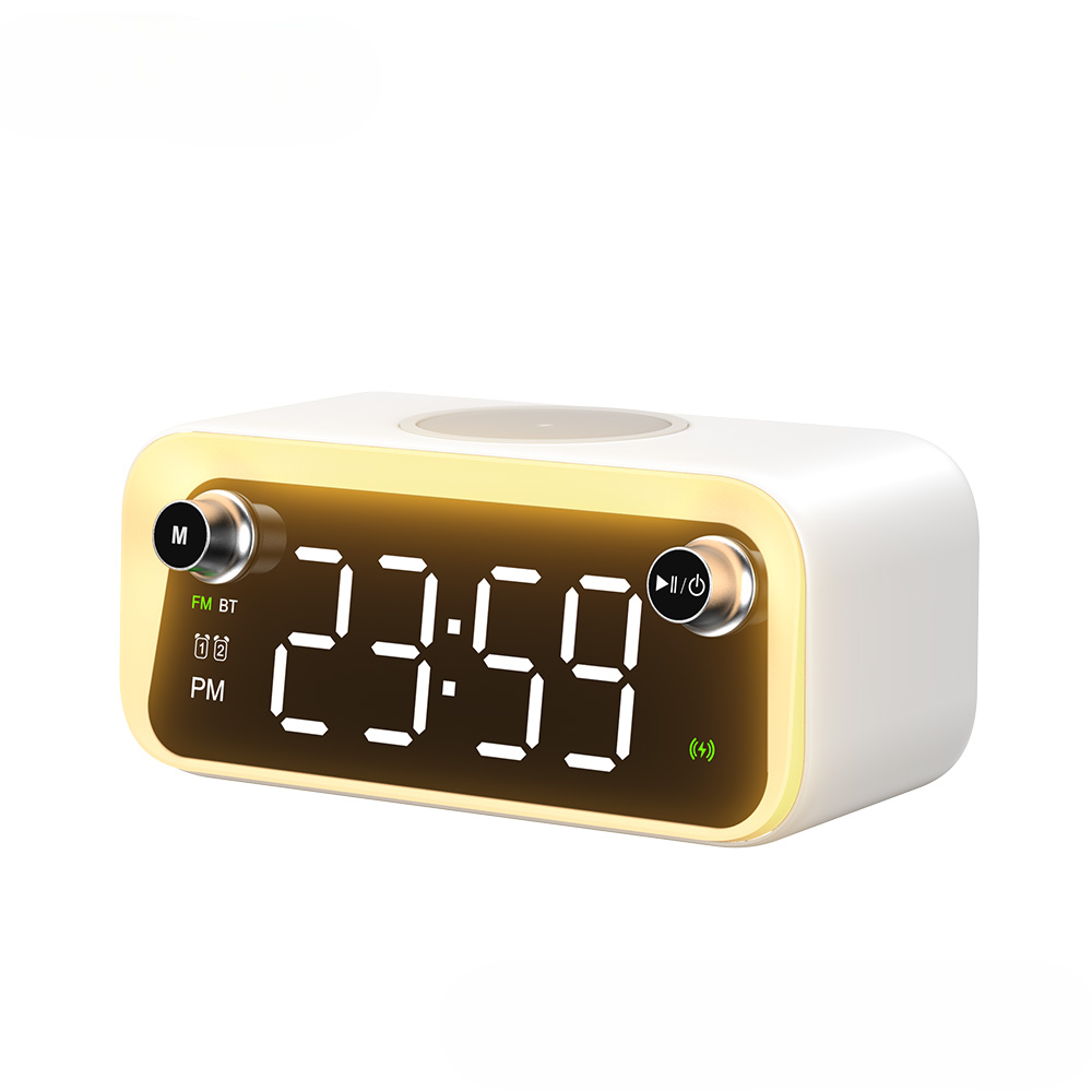 4-in-1 Alarm Clock with USB & Wireless Charger | Digital Clock | CW