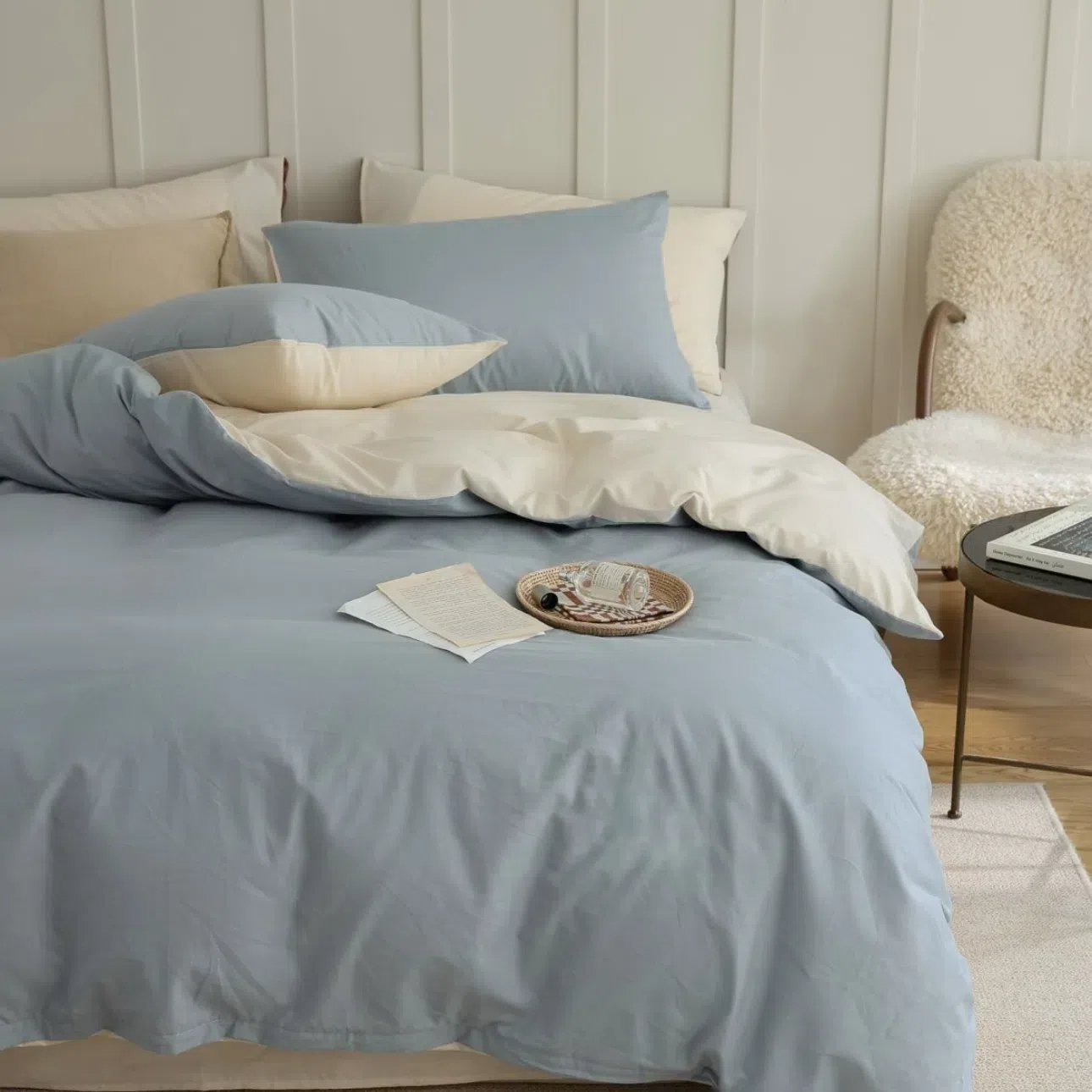 Blue Reversible Pure Cotton Complete Sets