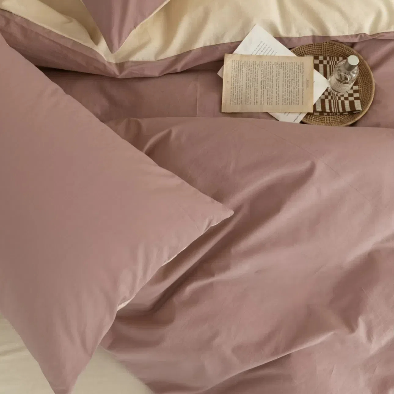 Blush Pink Reversible Pure Cotton Complete Sets