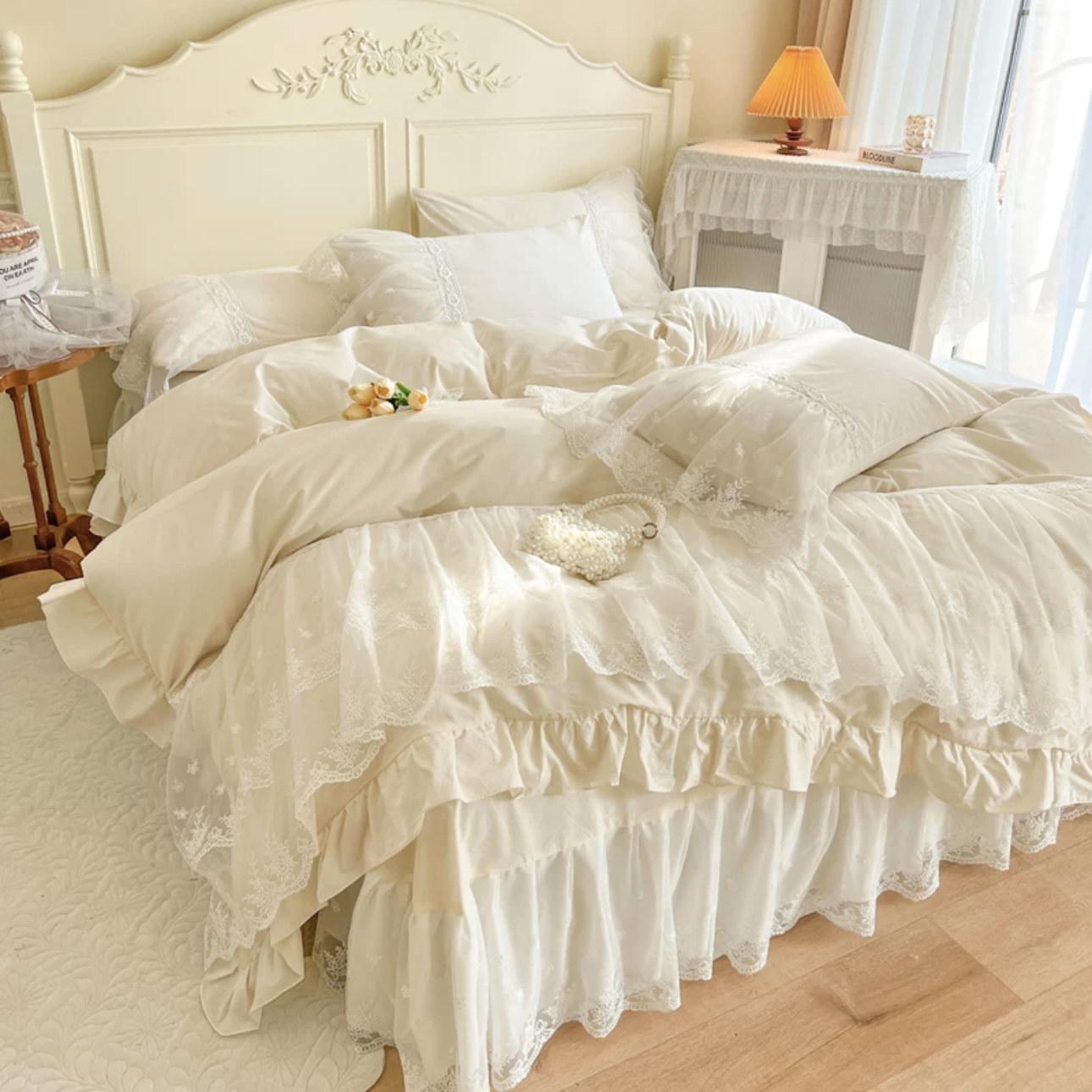 Luxury Romantic Lace Pure Cotton Complete Sets