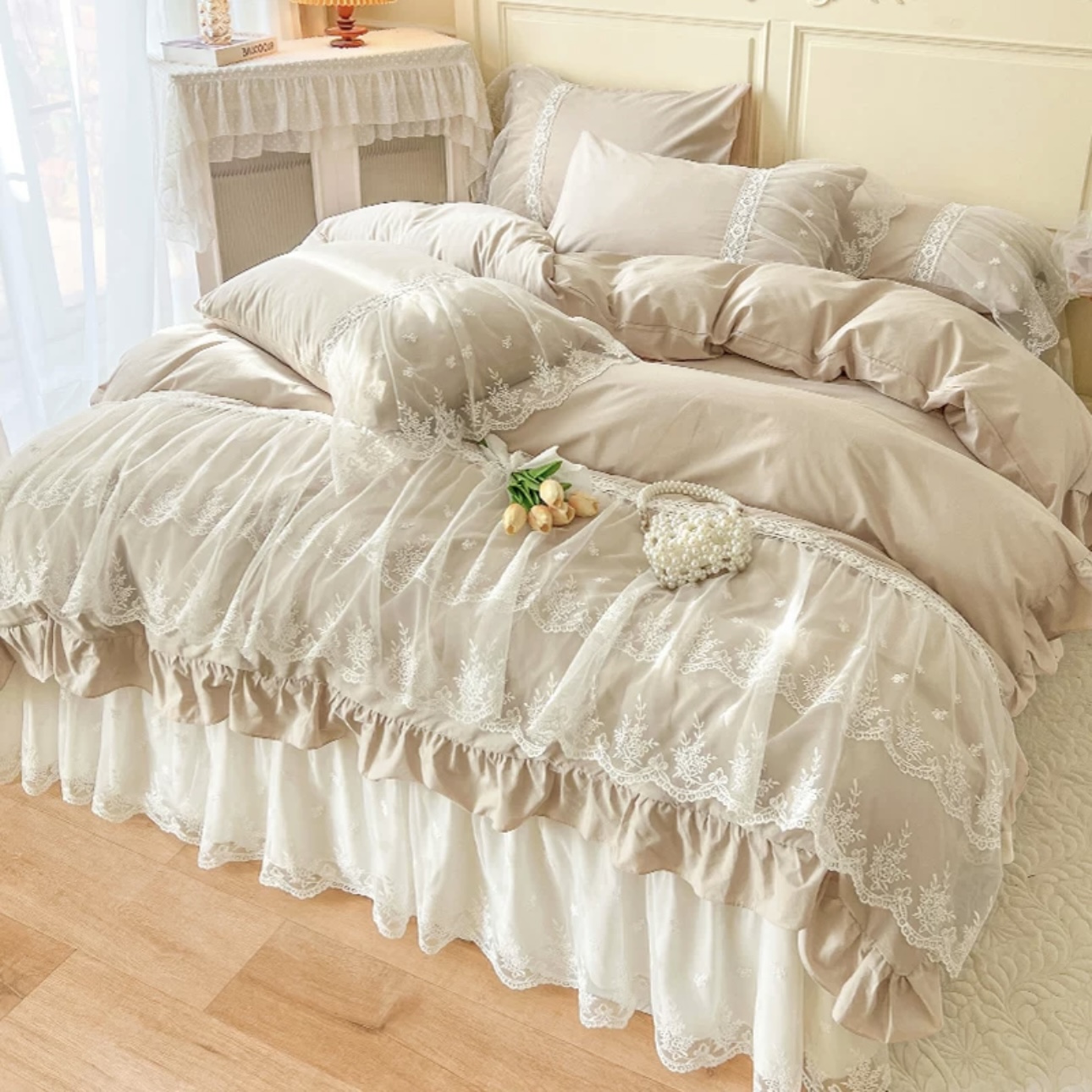 Luxury Romantic Lace Pure Cotton Complete Sets