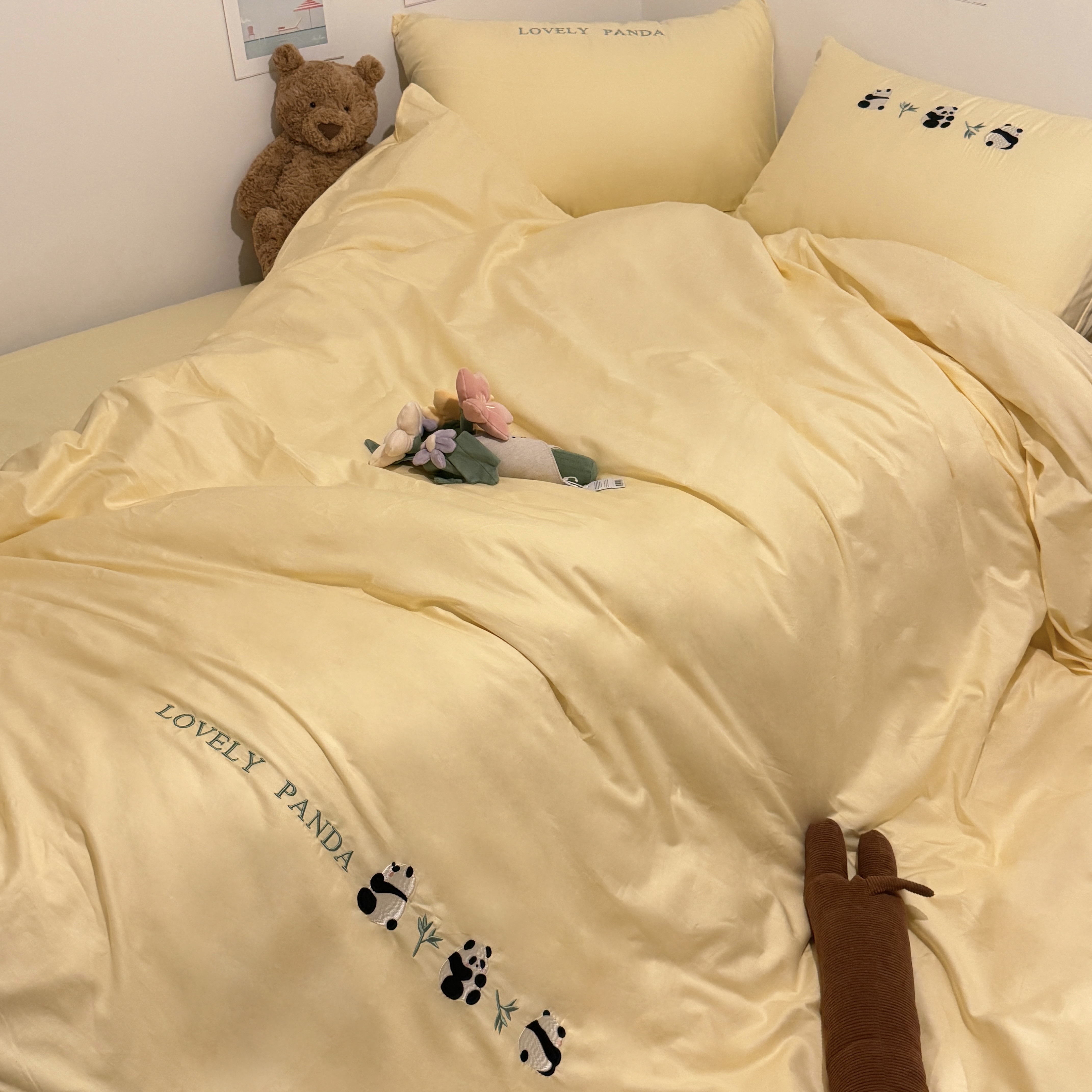 Panda Embroidered Pure Cotton Complete Sets