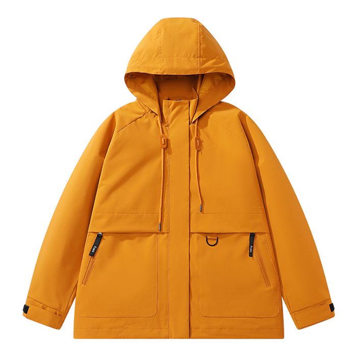 Men's short windproof hooded mountaineering jacket