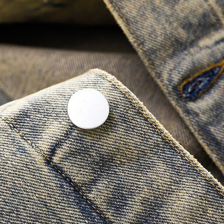 Men's short retro lapel long-sleeved denim jacket
