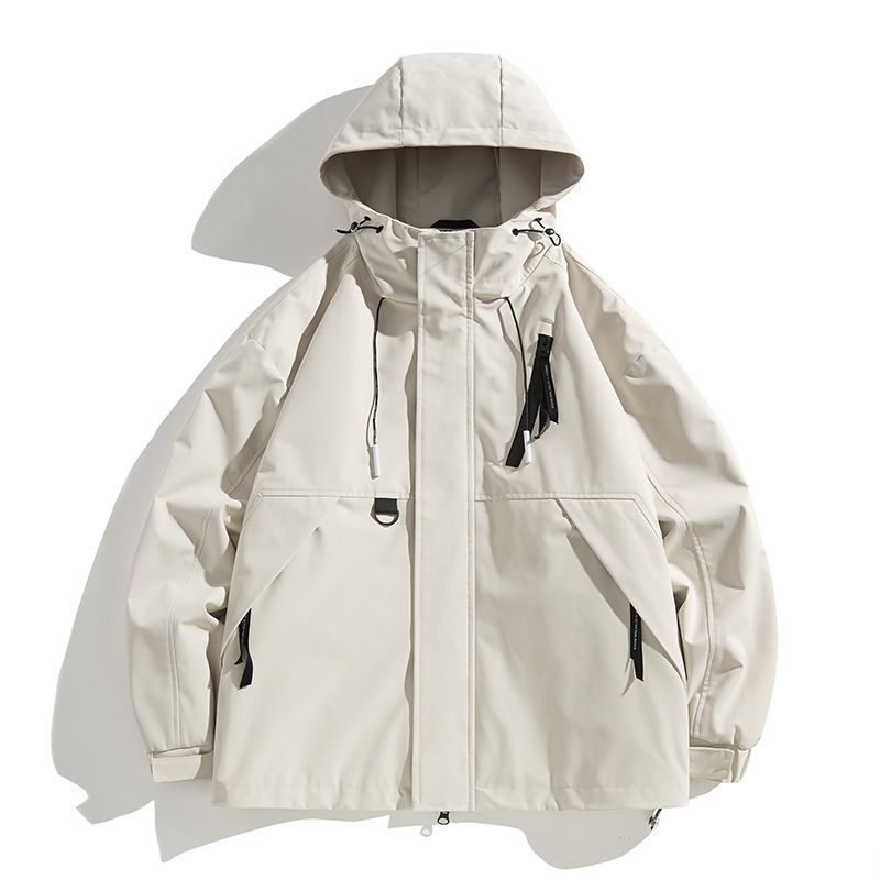 Men's loose casual short hooded mountaineering jacket