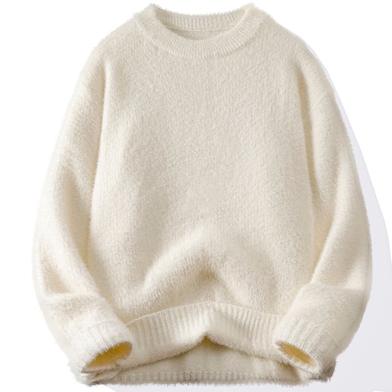 Men's casual round neck knitted long-sleeved sweater