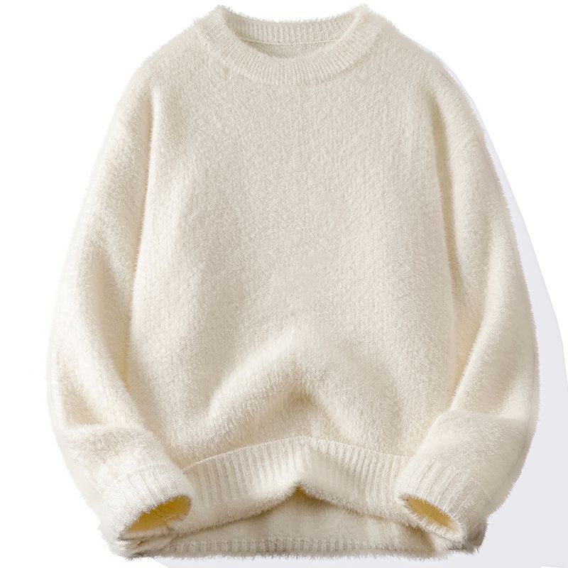 Men's casual round neck knitted long-sleeved sweater