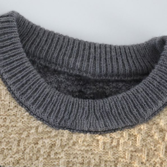 Men's casual warm round neck knitted sweater