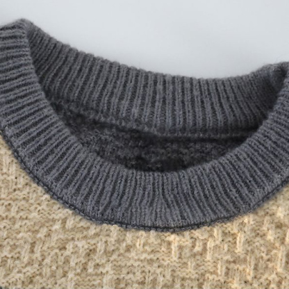 Men's casual warm round neck knitted sweater