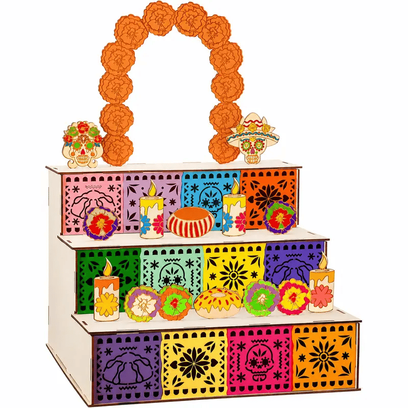 🔥Last Day 70% OFF - 🎃🏵️Day of the Dead Wooden Altar Display Set | 💕Death is not the end of life, forgetting is(📦Buy 2 Free Shipping)