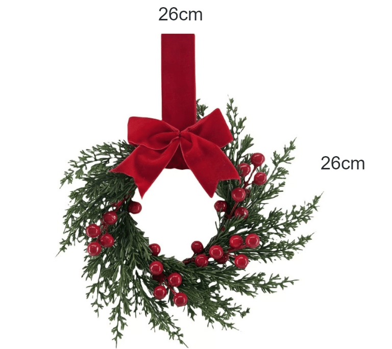 🔥Last 30pcs🎉-🎄 Versatile Mini Christmas Wreaths – Perfect Festive Decor for Every Corner!