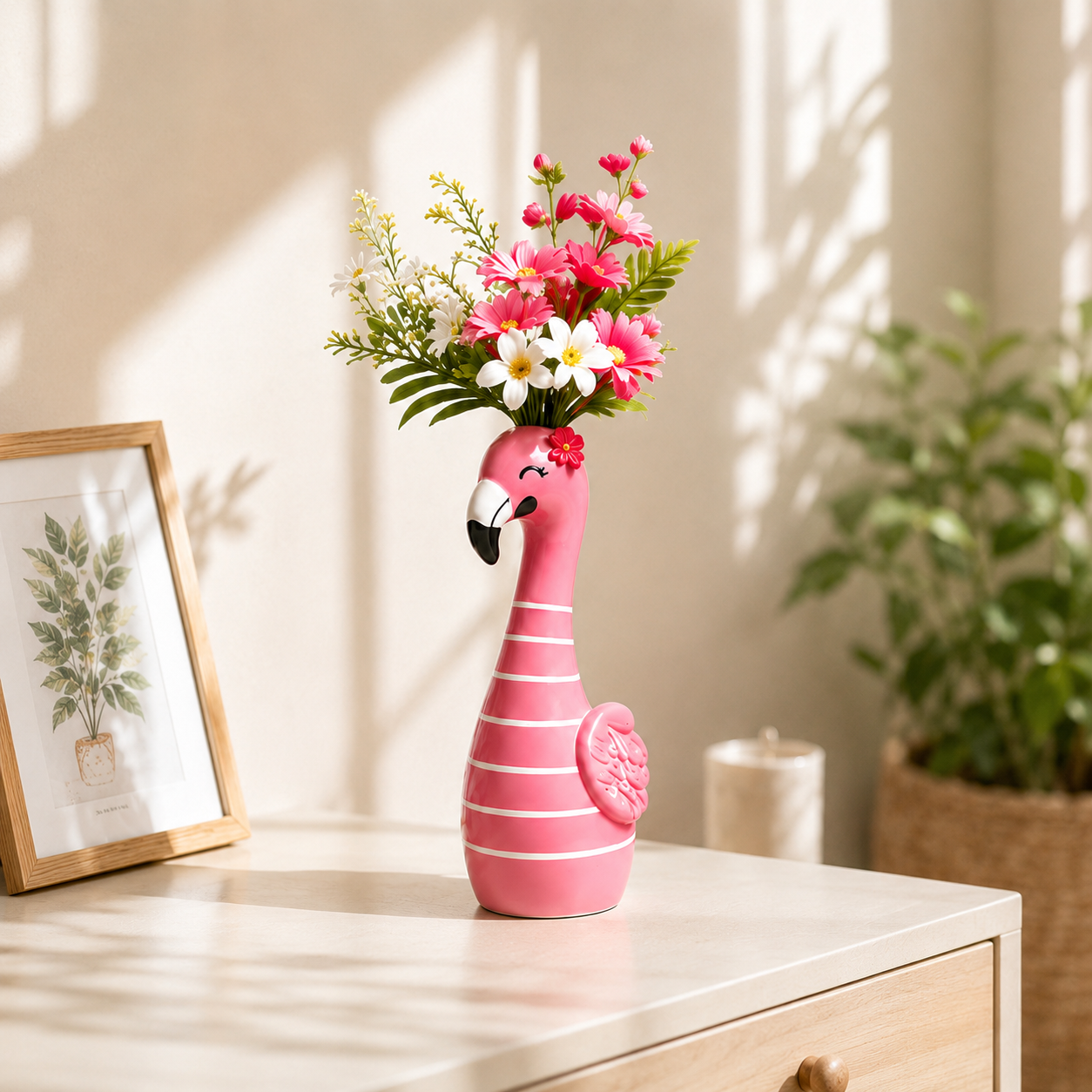 🦩50% OFF🦩 Cute Pink Flamingo Ceramic Vase|Home Table Decor💖