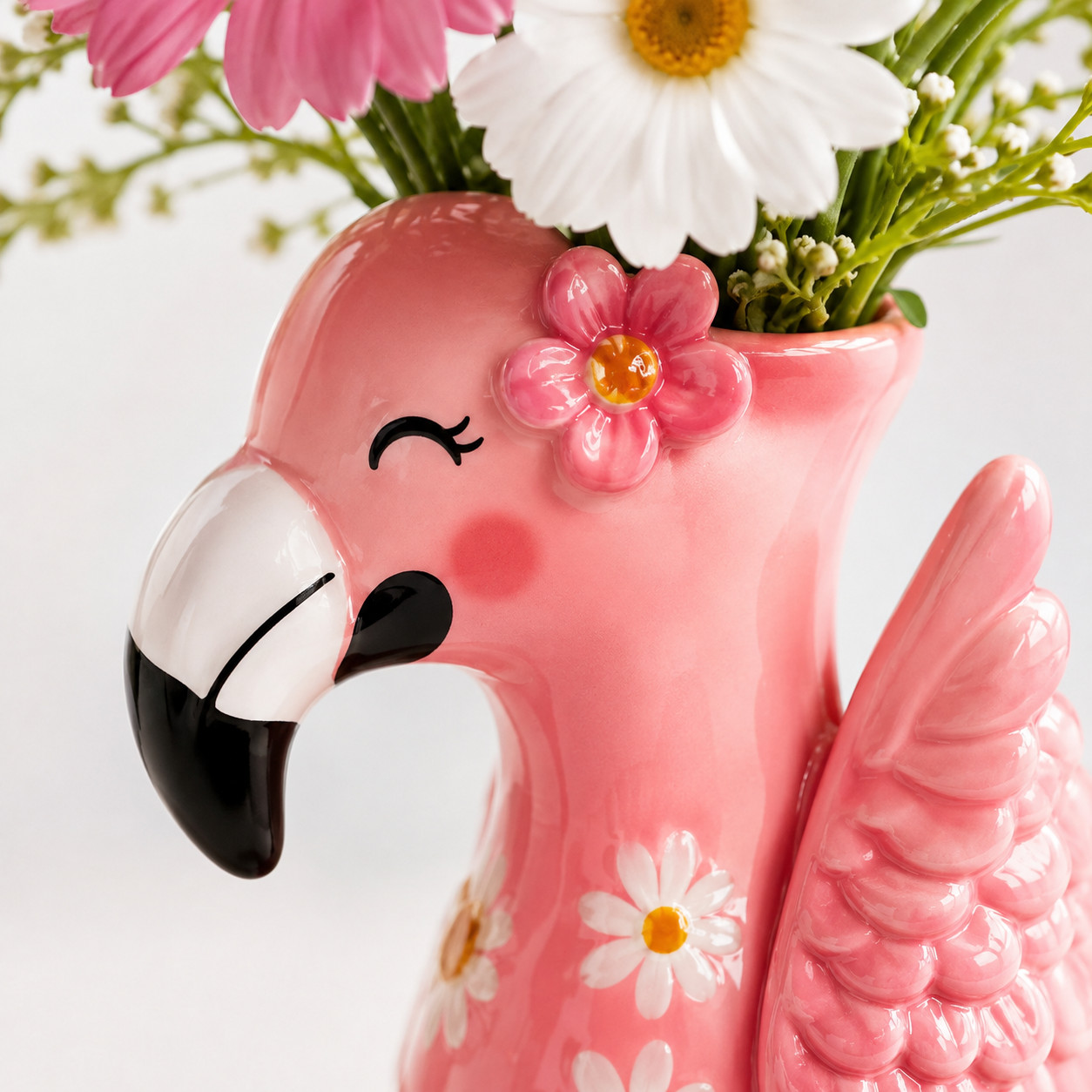 🔥Last 30pcs🎉-🦩 Cute Pink Flamingo Ceramic Vase|Home Table Decor💖