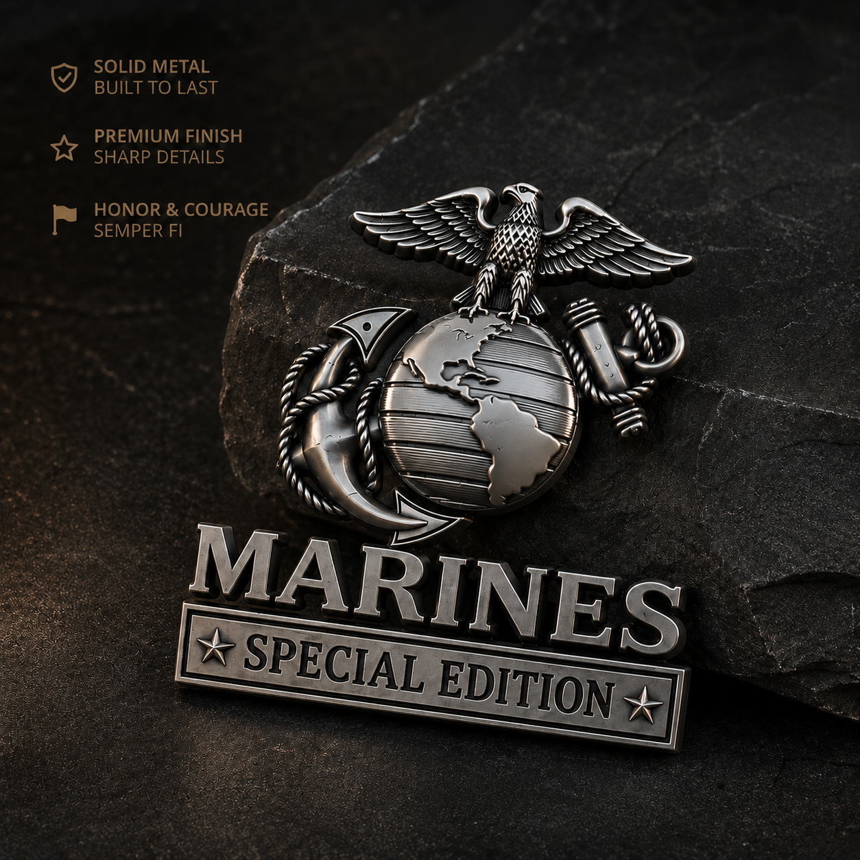 🏆LIMITED EDITION✨U.S. Army Special Edition Eagle Chrome Metal Badge