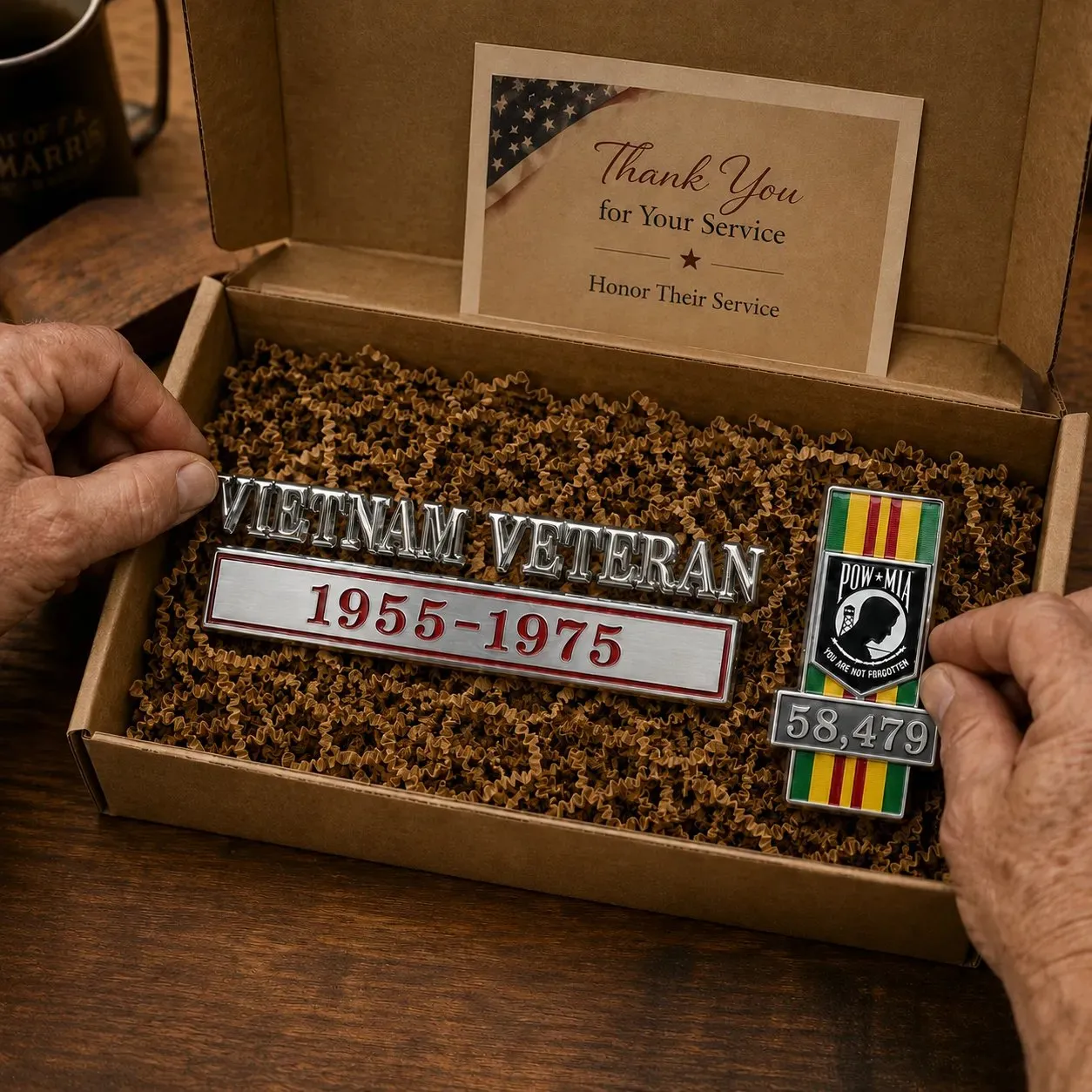 ⚡50K+ SOLD!🔥Vietnam Veteran 1955–1975 Memorial Car Emblem Metal Badge