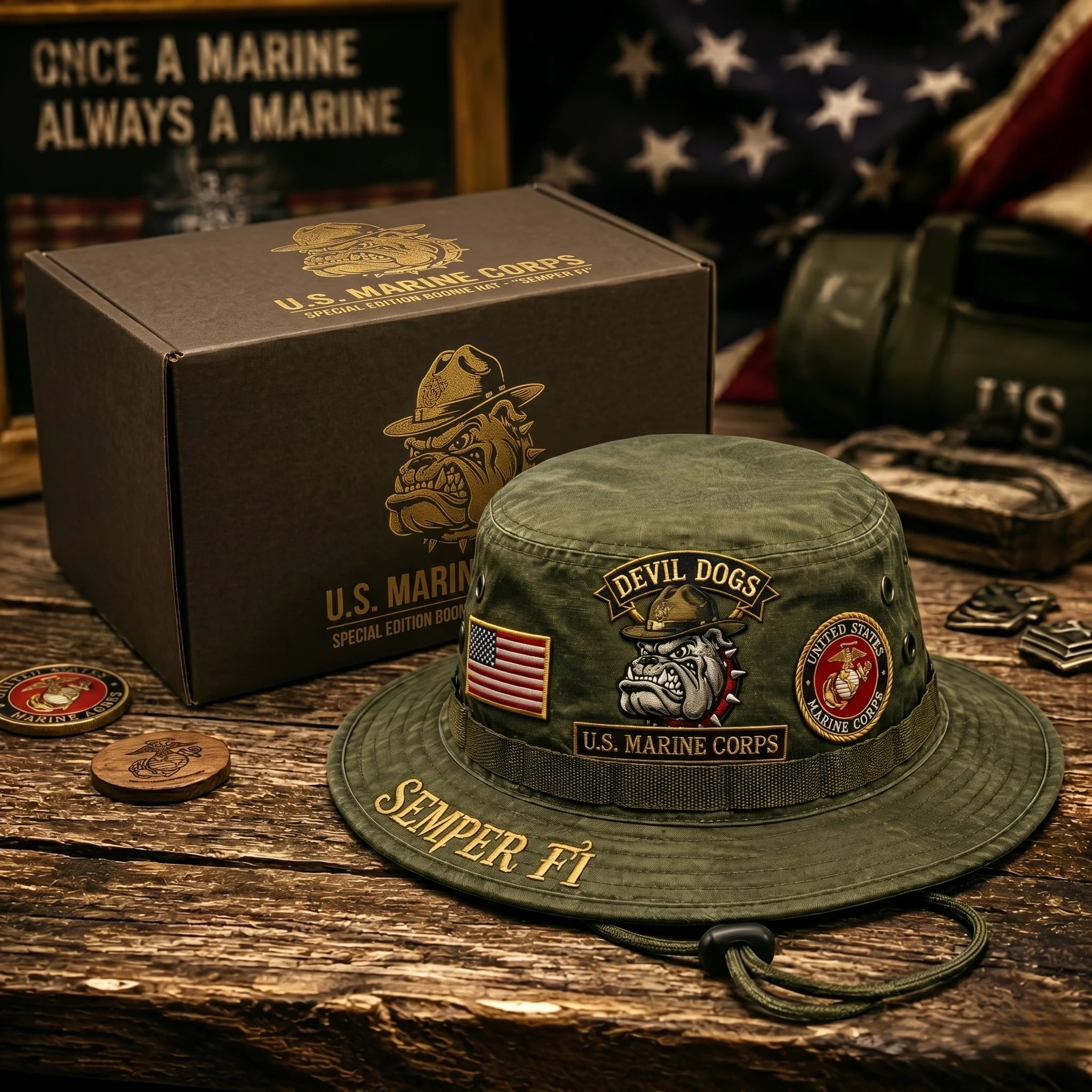 ⚡Last Day Promo: 70% OFF🔥 -🐾U.S. Marine Corps Devil Dogs Tribute Boonie Hat