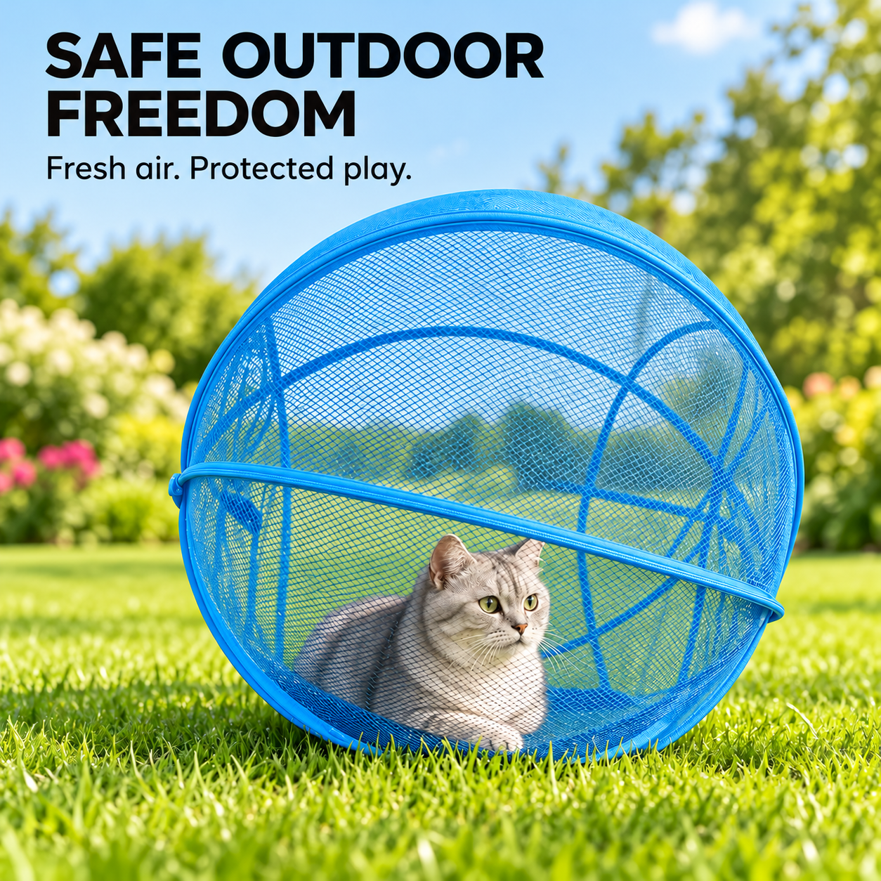 🔥Last 40pcs🎉-🐱🌿 FreshAir Cat Haven – Pop-Up Mesh Playpen