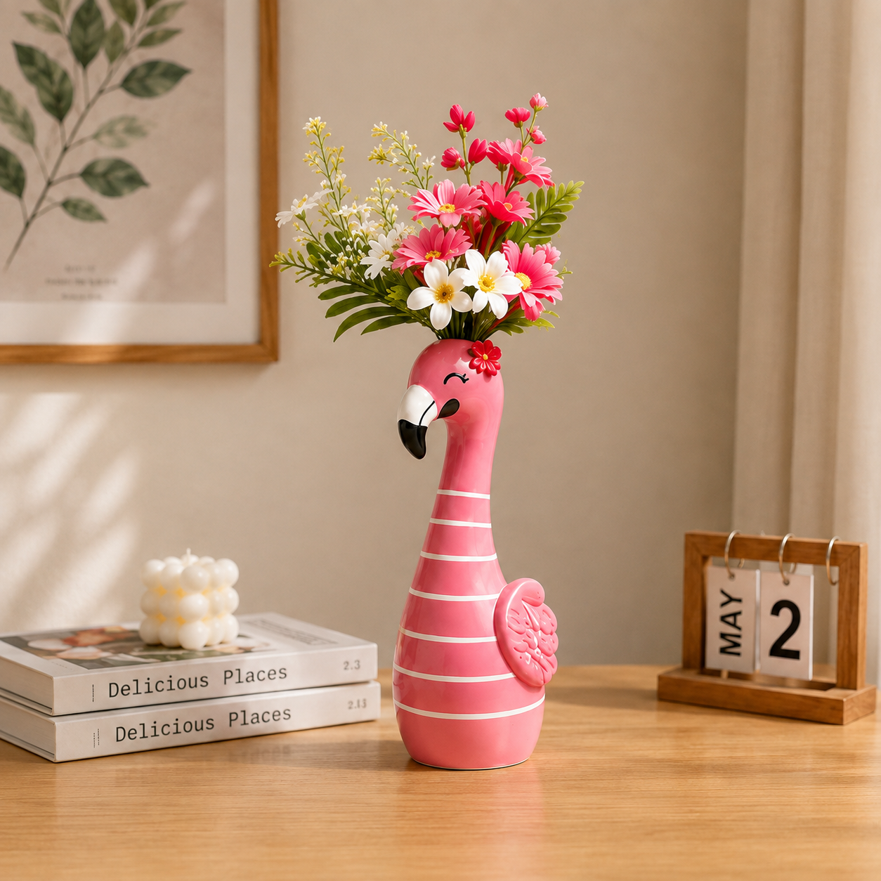 🔥Last 30pcs🎉-🦩 Cute Pink Flamingo Ceramic Vase|Home Table Decor💖