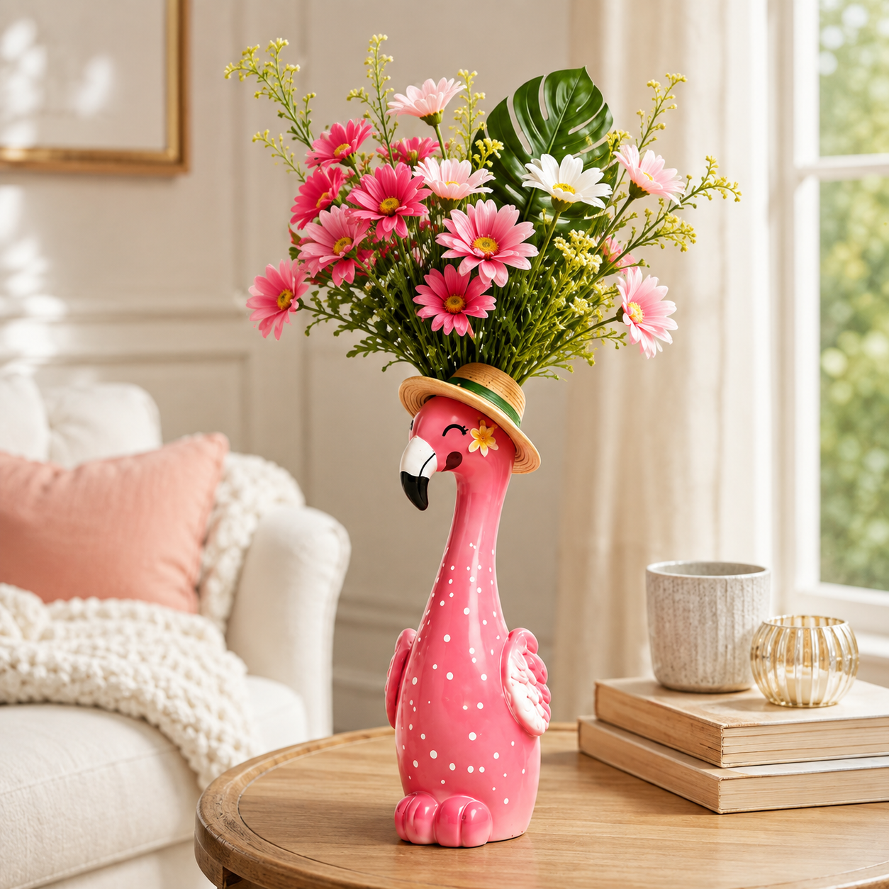 🔥Last 30pcs🎉-🦩 Cute Pink Flamingo Ceramic Vase|Home Table Decor💖