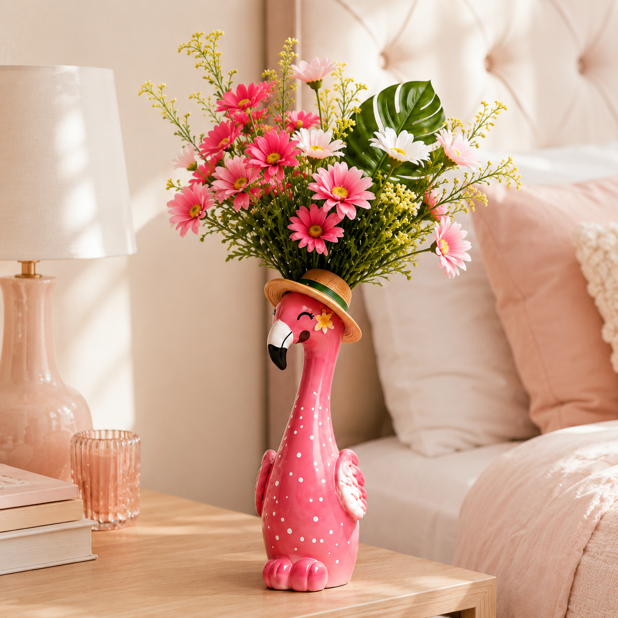 🔥Last 30pcs🎉-🦩 Cute Pink Flamingo Ceramic Vase|Home Table Decor💖