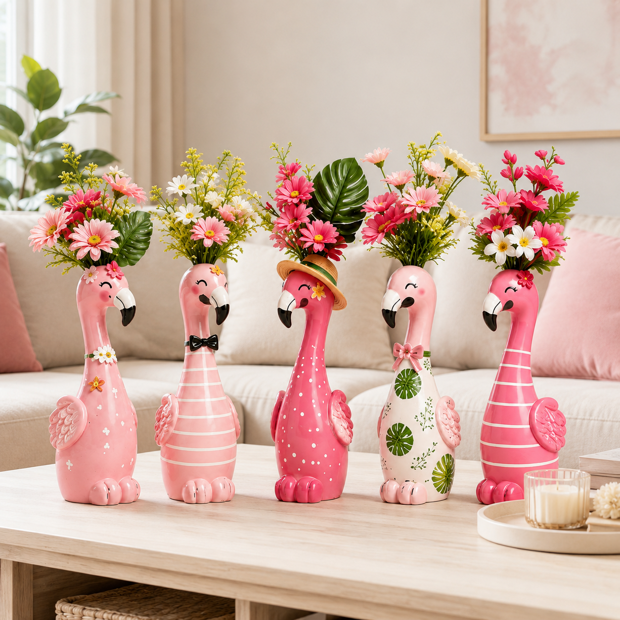 🔥Last 30pcs🎉-🦩 Cute Pink Flamingo Ceramic Vase|Home Table Decor💖