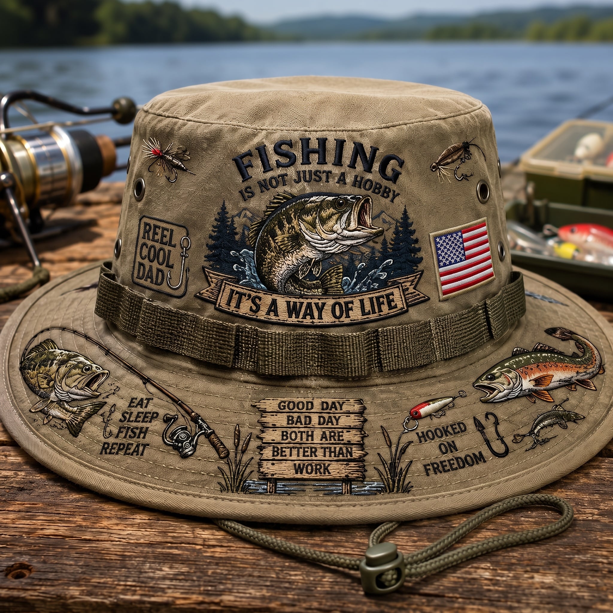🔥LAST DAY 49% OFF -🇺🇸 Last Day Promo: 49% OFF 🎣 Fishing Is a Way of Life Boonie Hat