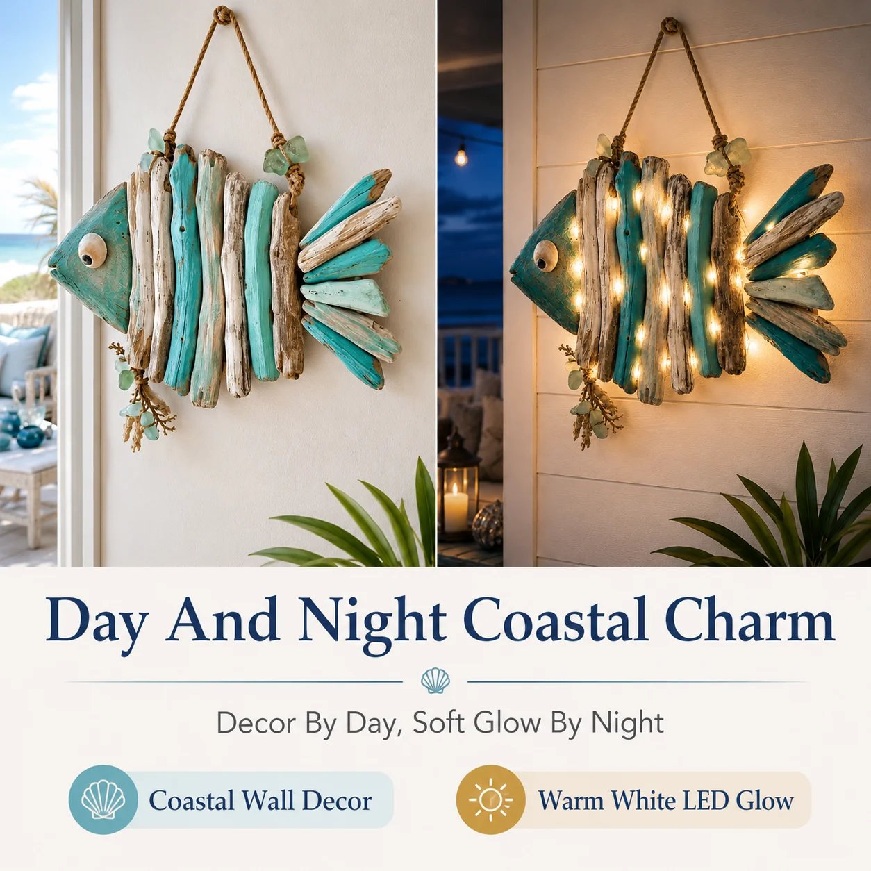 🔥 LAST DAY 70% OFF –🌊Lighted Coastal Fish Wall Decor