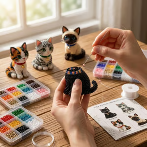 🔥LAST DAY 70% OFF-🐱 Create 4 Adorable Beaded Cats Yourself