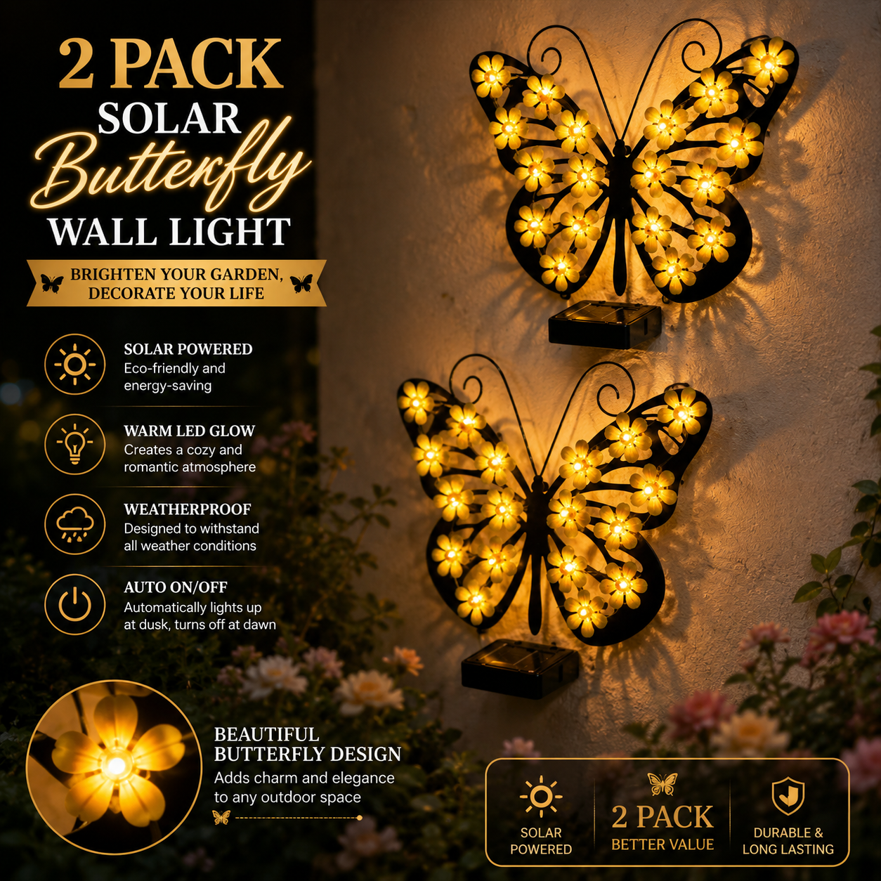 🏆FLASH SALE 50% OFF🦋Solar Butterfly Garden Light✨