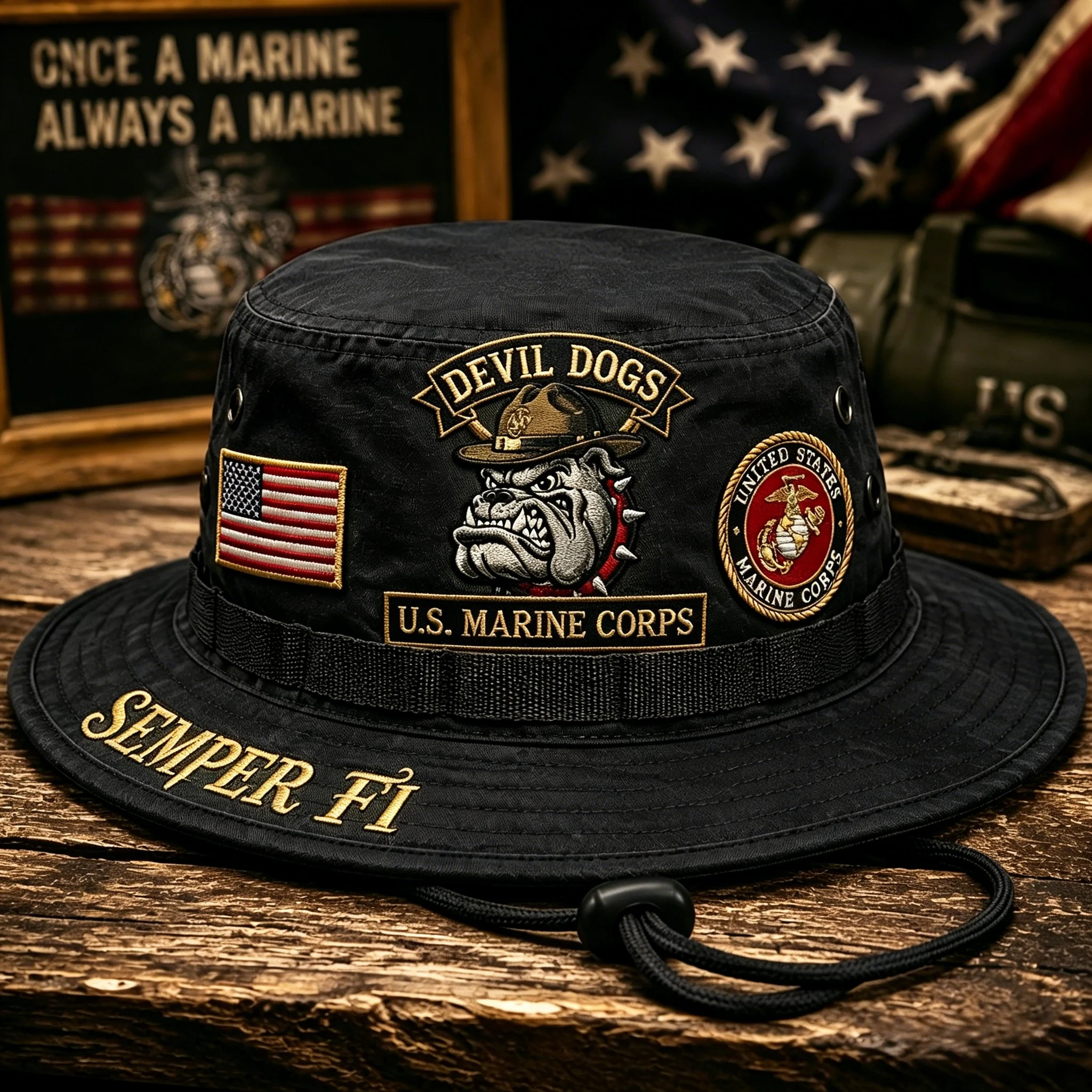 ⚡Last Day Promo: 70% OFF🔥 -🐾U.S. Marine Corps Devil Dogs Tribute Boonie Hat