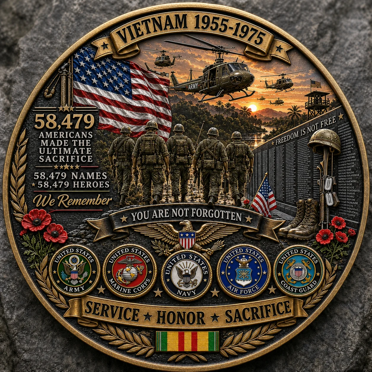 🇺🇸 FLASH SALE: 80% OFF- 🎖️Vietnam Veteran Tribute Commemorative Coin -(1955–1975)