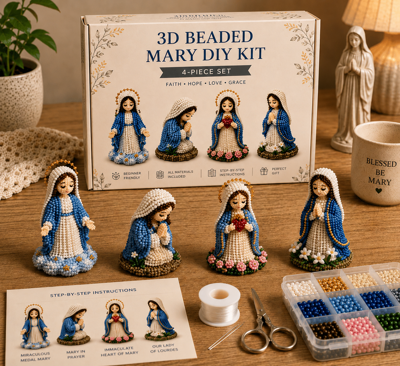 🎁Last Day 50% OFF✨ 3D Beaded Christian DIY Kit🎀✝️