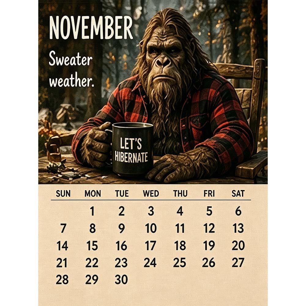 🔥LAST DAY 70% OFF –🦶2027 Bigfoot's Daily Life Calendar