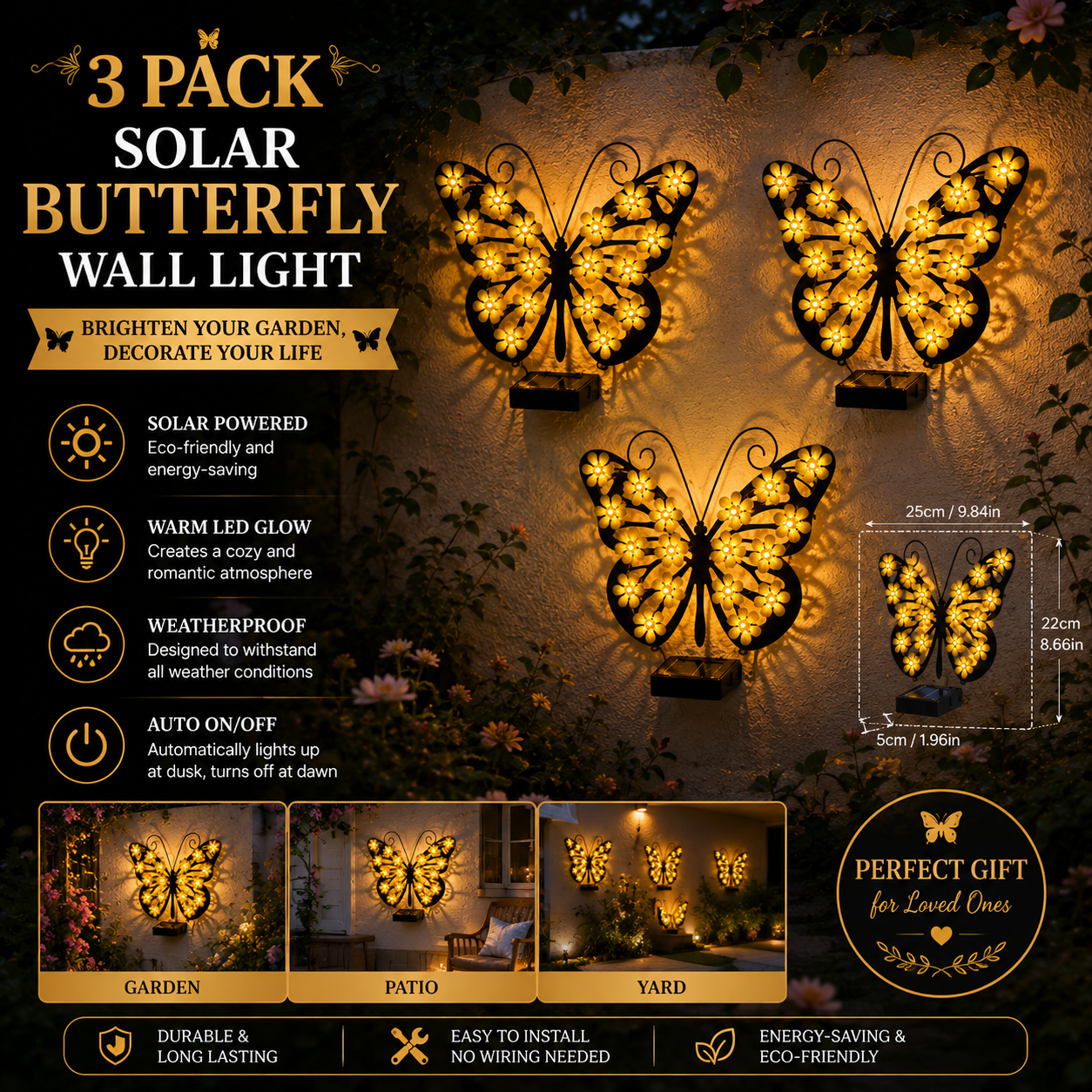 🏆FLASH SALE 50% OFF🦋Solar Butterfly Garden Light✨