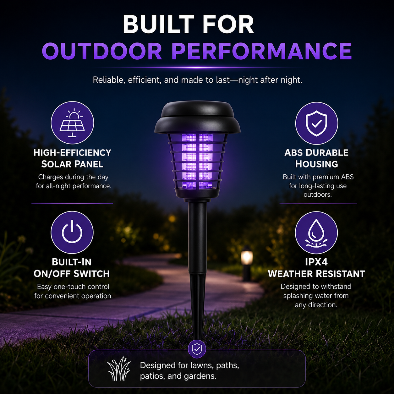 🔥LAST DAY 50% OFF ✨Solar Mosquito Zapper – Outdoor Bug Killer