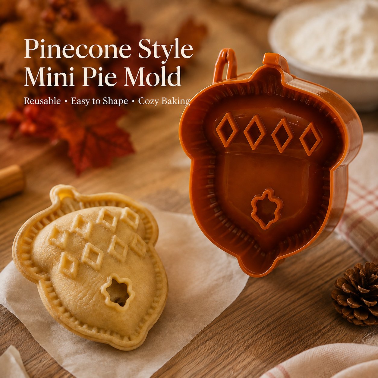 🔥 Last 40pcs 🎉🥧 Beginner-Friendly Mini Hand Pie Press Mold – 6 Fun Shapes for Easy Homemade Pastries 🍎